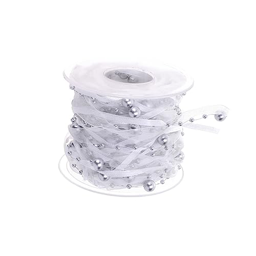 CLISPEED 1 Rolle Kranzband basteln Band für Blumensträuße Dekorationen Handwerk Stoff Gang Bänder für die Brautdusche Zierband dekoratives Perlenband Polyesterband mit Farbverlauf Silber CLISPEED 1 Rolle Kranzband basteln Band für Blumensträuße Dekorationen Handwerk Stoff Gang Bänder für die Brautdusche Zierband dekoratives Perlenband Polyesterband mit Farbverlauf Silber von CLISPEED