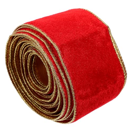 CLISPEED 1 Rolle Rotes Samtband Lange Zuschneidbare Geschenkbandrolle für DIY Bastelprojekte Hochzeiten Tischdekoration Weihnachtsgeschenke und Mehr von CLISPEED