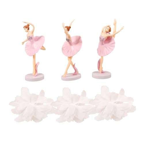 CLISPEED 1 Satz 6 Stück Ballettmädchen-ornamente Kleine Ballerinafiguren Prinzessin Ballerina-mittelstück Ballerina-tortenaufsatz Miniaturfigur Ballerina Gold Geburtstag Party Plastik Rosa von CLISPEED