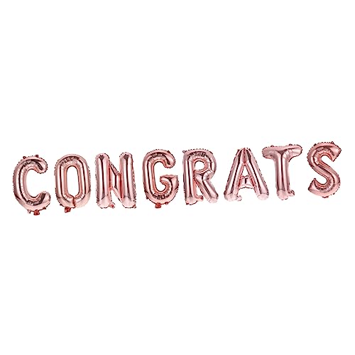 CLISPEED 1 Satz Glückwunsch Ballon bling schillernde Partydekorationen buchstaben ballons celebrations Abschlussballondekoration Abschluss-Design-Ballon Aluminiumfolie Rose Gold von CLISPEED