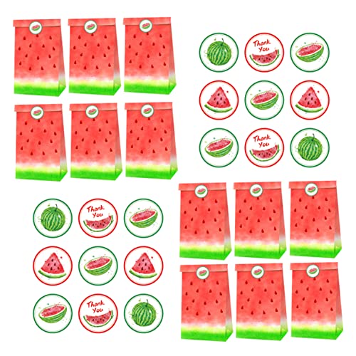 CLISPEED 1 Satz Wassermelonenmuster Papiertüten Aufkleber für Hawaiianische Partys und Snacks Leicht und Praktisch für Feiern CLISPEED 1 Satz Wassermelonenmuster Papiertüten Aufkleber für Hawaiianische Partys und Snacks Leicht und Praktisch für Feiern von CLISPEED