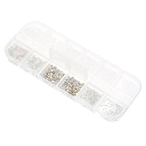 CLISPEED 1 Schachtel Fächer Nageldiamanten Flache Funkelnde Strasssteine für DIY Nagelkunst Langlebiger Nagelschmuck für Maniküre Einfache Anwendung Geeignet für Anfänger und Kreative Nail von CLISPEED