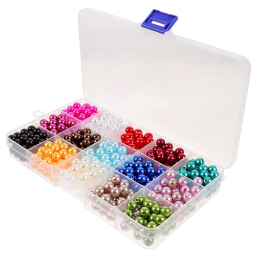 CLISPEED 1 Schachtel Pack Abs Perlen Rund Spacer Perlen für DIY Schmuckherstellung Armbänder Halsketten Bastelperlen in Bunter Farbauswahl CLISPEED 1 Schachtel Pack Abs Perlen Rund Spacer Perlen für DIY Schmuckherstellung Armbänder Halsketten Bastelperlen in Bunter Farbauswahl von CLISPEED