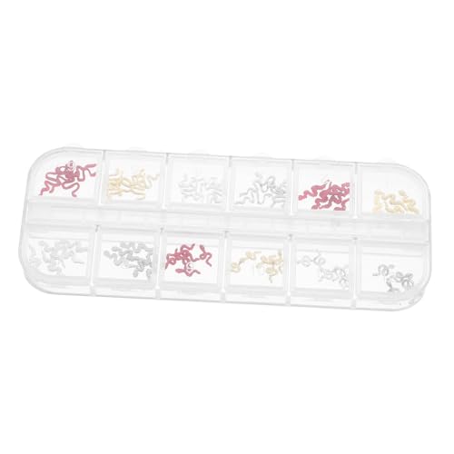 CLISPEED 1 Schachtel Schlangenförmige Nagelcharms Metall Nail Art Schmuck für Fake Nails Maniküre Deko mit Praktischem Aufbewahrungsbox Stilvolle Nagelverzierung für Damen von CLISPEED