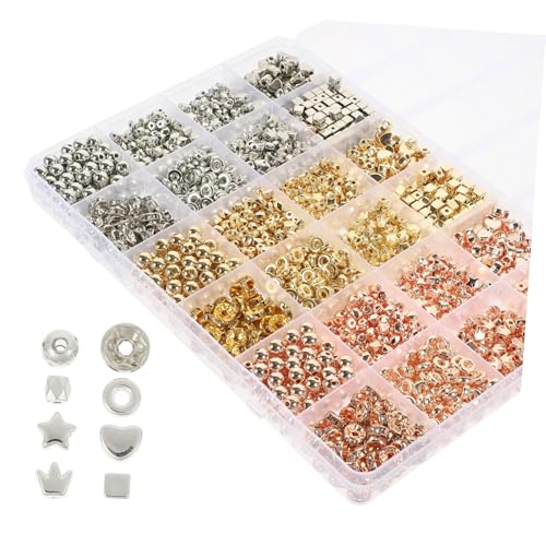 CLISPEED 1 Schachtel Teiliges Spacer Perlen für Schmuckherstellung DIY Armband und Halskettenperlen Glatte Oberfläche zum Auffädeln für Bunte Pastell Accessoires CLISPEED 1 Schachtel Teiliges Spacer Perlen für Schmuckherstellung DIY Armband und Halskettenperlen Glatte Oberfläche zum Auffädeln für Bunte Pastell Accessoires von CLISPEED