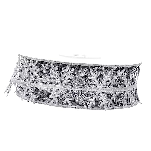 CLISPEED 1 Stück Elegantes Schneeflockenband Geeignet für Geschenke Hochzeiten Weihnachten Bastelarbeiten Perfektes Deko Material für Schleifen Girlanden von CLISPEED