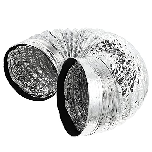 CLISPEED 1 Stück Flexible Aluminium Folien Abluftschlauch Hochwertiger Dehnbarer Luftkanal für Küche Badezimmer Trockner und Gewächshäuser Einfache Installation Reduzierte Luftleckage von CLISPEED