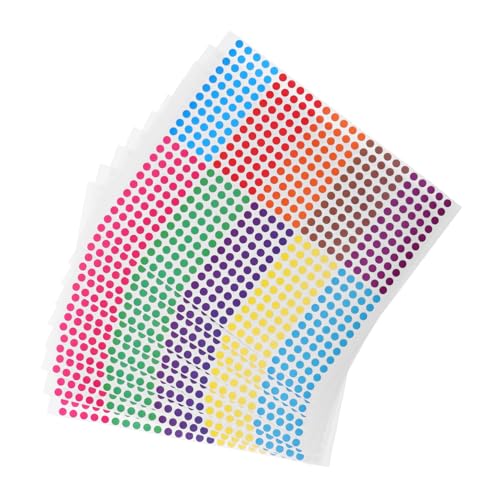 CLISPEED 10 Blatt Farbcodierte Runde Aufkleber Abnehmbare Selbstklebende Etiketten für Schnelle Organisation Bunte Punkteaufkleber für Büro und Schule CLISPEED 10 Blatt Farbcodierte Runde Aufkleber Abnehmbare Selbstklebende Etiketten für Schnelle Organisation Bunte Punkteaufkleber für Büro und Schule von CLISPEED