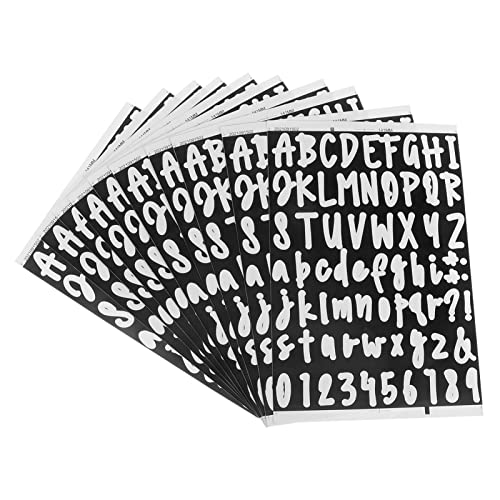 CLISPEED 10 Blatt Selbstklebende PVC Vinyl Buchstaben und Zahlen Aufkleber für Beschriftung von Briefkästen Fenstern und Wasserfest und Langlebig von CLISPEED