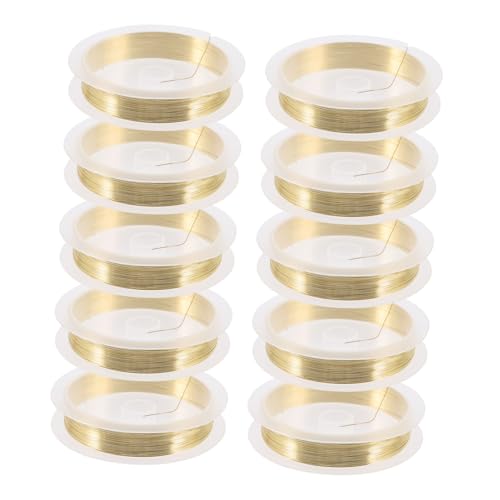 CLISPEED 10 Rollen Schmuckdraht Kupferdraht Goldfarbend Biegsam Schmuckherstellung DIY Basteldraht für Armbänder Ohrringe Perlen Wickeln und Handwerk CLISPEED 10 Rollen Schmuckdraht Kupferdraht Goldfarbend Biegsam Schmuckherstellung DIY Basteldraht für Armbänder Ohrringe Perlen Wickeln und Handwerk von CLISPEED