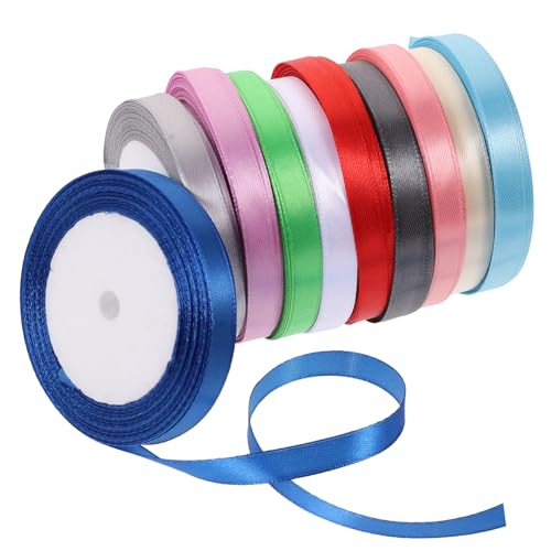 CLISPEED 10 Rollen Teiliges Geschenkband Satinband mit Doppelkante Vielseitiges Bastelband für Geschenkverpackung Blumensträuße Dekoration und DIY Langlebiges Polyester Bunte Farbmischung CLISPEED 10 Rollen Teiliges Geschenkband Satinband mit Doppelkante Vielseitiges Bastelband für Geschenkverpackung Blumensträuße Dekoration und DIY Langlebiges Polyester Bunte Farbmischung von CLISPEED