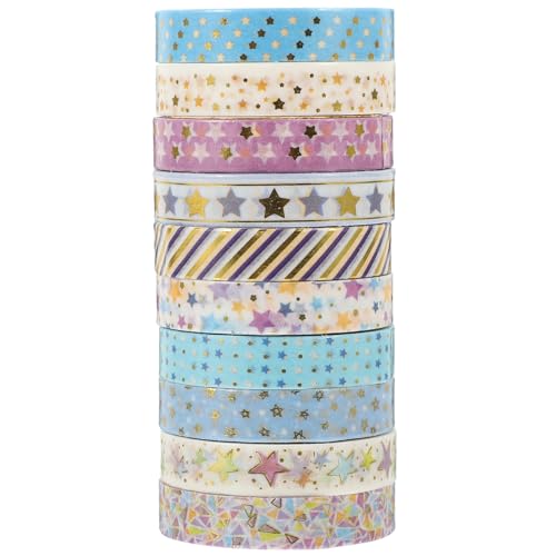 CLISPEED 10 Rollen Washi Klebeband Set mit Goldfolie Dekoratives Masking Tape für Scrapbooking und DIY Projekte Vielseitig Einsetzbar für Journals Planer und Partydekoration CLISPEED 10 Rollen Washi Klebeband Set mit Goldfolie Dekoratives Masking Tape für Scrapbooking und DIY Projekte Vielseitig Einsetzbar für Journals Planer und Partydekoration von CLISPEED