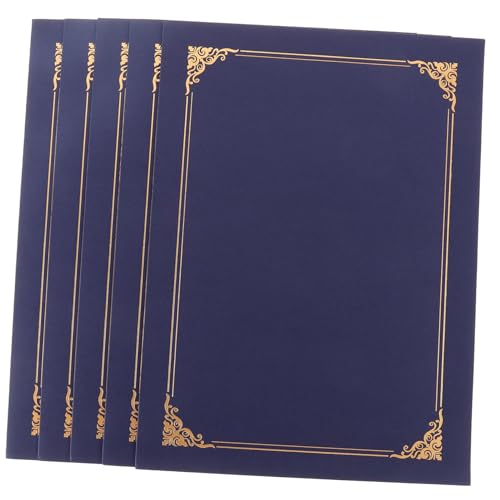 CLISPEED 10 Stück Award-Cover mappen aktenmappe zeugnis ordner für zeugnisse Urkundenordner aktenordner Papierzertifikat Inhaber Gold trocken löschen Zertifikat deckt Zertifikatsordner Blue von CLISPEED