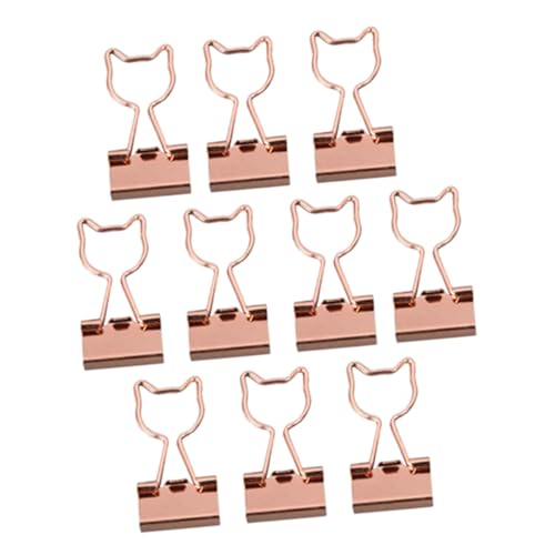 CLISPEED 10 Stück Büroklammern Metall Binder Clips in Roségold Multifunktionale Dokumenten und Papierklemmen für Akten Rechnungen Notizen Langlebig Scharfe Kanten für Bürobedarf und von CLISPEED