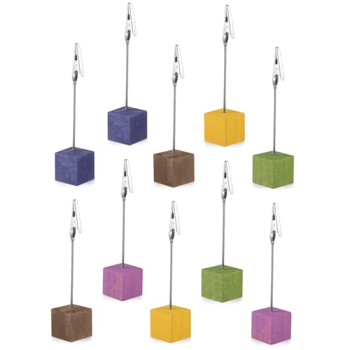 CLISPEED 10 Stück Bunte Memo Clips mit Holzwürfelbasis Stabile Tischkartenhalter und Kreative Fotoklammern Multifunktionale Notizhalter für Schreibtisch Büro und Zuhause Dekoration CLISPEED 10 Stück Bunte Memo Clips mit Holzwürfelbasis Stabile Tischkartenhalter und Kreative Fotoklammern Multifunktionale Notizhalter für Schreibtisch Büro und Zuhause Dekoration von CLISPEED