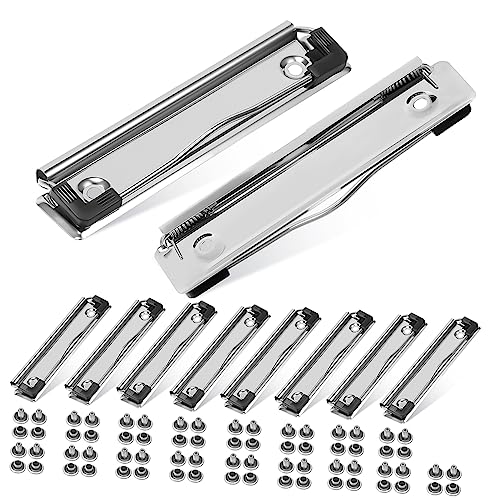 CLISPEED 10 Stück Datenordner Clips für Bretter Clipboard-Clips-Hardware Datei Zwischenablage Clips für Papier mit Bürohängeclips montierbarer Klemmbrettclip Wandfederklammern Metall Silber von CLISPEED