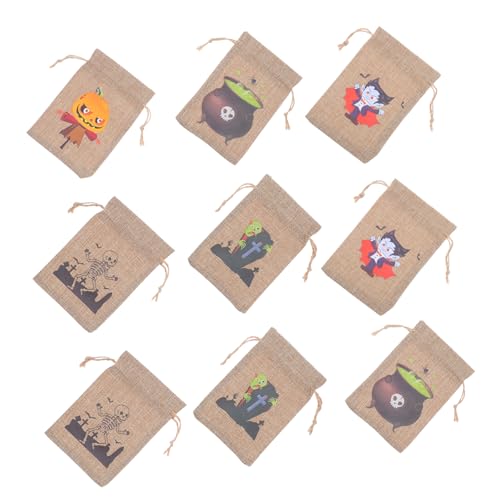 CLISPEED 10 Stück Halloween Süßigkeitensäcke mit Kordelzug Kleine Jutesäckchen mit Gruseligen Motiven Wiederverwendbare Beutel für Süßigkeiten und Geschenke für Halloween Partys und Trick CLISPEED 10 Stück Halloween Süßigkeitensäcke mit Kordelzug Kleine Jutesäckchen mit Gruseligen Motiven Wiederverwendbare Beutel für Süßigkeiten und Geschenke für Halloween Partys und Trick von CLISPEED
