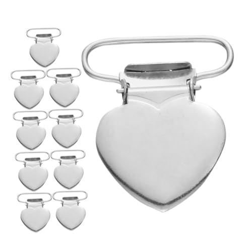 CLISPEED 10 Stück Herzförmige Metall Clips Latzhosen Schnallen Verstellbar Vielseitige Kleidungshalter Zubehör Für Damen Pullover Schals Kleid Cinch Clips von CLISPEED