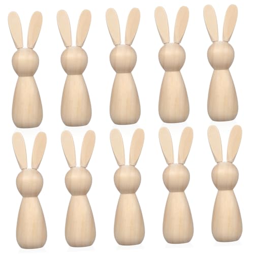 CLISPEED 10 Stück Kaninchen Hasendekor Objekt Hasen-peg-puppen Kaninchenspielzeug Malerei-peg-kaninchen. Form Leerzeichen Party Unbemalt Mini-hasenfiguren Karikatur Hölzern Beige CLISPEED 10 Stück Kaninchen Hasendekor Objekt Hasen-peg-puppen Kaninchenspielzeug Malerei-peg-kaninchen. Form Leerzeichen Party Unbemalt Mini-hasenfiguren Karikatur Hölzern Beige von CLISPEED