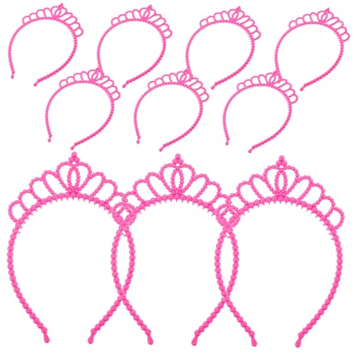 CLISPEED 10 Stück Krone Stirnband Prinzessinnen-Kopfschmuck Geburtstag Rave für Rosa Party Haarreifen Perlen Haarband Kronenkinder Krone Kinderkrone Plastik Rosy CLISPEED 10 Stück Krone Stirnband Prinzessinnen-Kopfschmuck Geburtstag Rave für Rosa Party Haarreifen Perlen Haarband Kronenkinder Krone Kinderkrone Plastik Rosy von CLISPEED