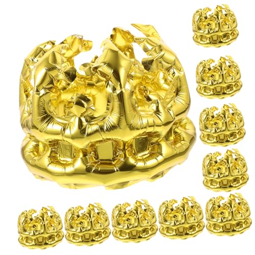 CLISPEED 10 Stück Teiliges Aufblasbare Kronenballons Goldene Partydekoration Kreative Geburtstags Hut Accessoires für Erwachsene für Festliche Feierlichkeiten und Foto Requisiten von CLISPEED