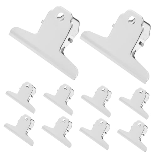 CLISPEED 10 Stück Teiliges Bag Clips Metall Beutelklammern für Lebensmittelverschlüsse Vielseitige Küchen und Büroklammern zum Sicheren Verschließen von Snacks Brot und Dokumenten von CLISPEED