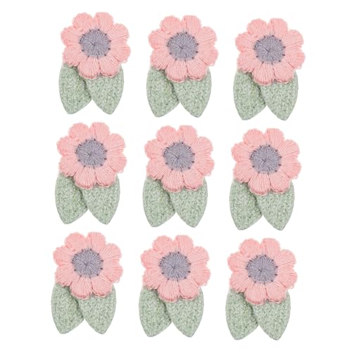 CLISPEED 10 Stück Teiliges Bestickte Blütenapplikationen mit Blättern zum Aufbügeln oder Aufnähen DIY textilaufnäher für Kleidung Taschen Kostüme Leichte Pflegeleichte Stoffpatches in Rosa von CLISPEED