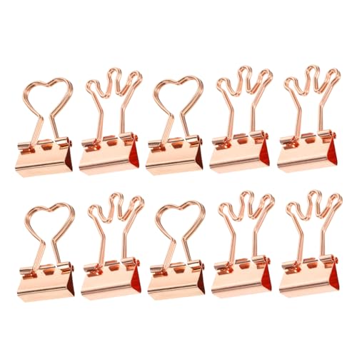 CLISPEED 10 Stück Teiliges Binder Clips in Herzform Bunte Kleine Büroklammern für Dokumente Vielseitig Einsetzbar zum Organisieren von Papier Heftstreifen und Notizen im Büro und Zuhause von CLISPEED