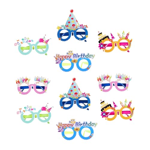 CLISPEED 10 Stück Teiliges Geburtstags Papierbrillen für Leichte Partybrillen mit Bunten Mustern Dekorative Eyeglasses als Gastgeschenke und Fotoaccessoires für Kindergeburtstag und CLISPEED 10 Stück Teiliges Geburtstags Papierbrillen für Leichte Partybrillen mit Bunten Mustern Dekorative Eyeglasses als Gastgeschenke und Fotoaccessoires für Kindergeburtstag und von CLISPEED