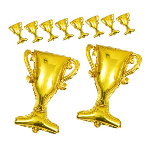 CLISPEED 10 Stück Teiliges Gold Champion Pokal Folienballon Wiederverwendbar Einfach zu Befüllen Entleeren Dekorativ für Abschlussfeiern Indoor und Outdoor Partys Einzigartige von CLISPEED