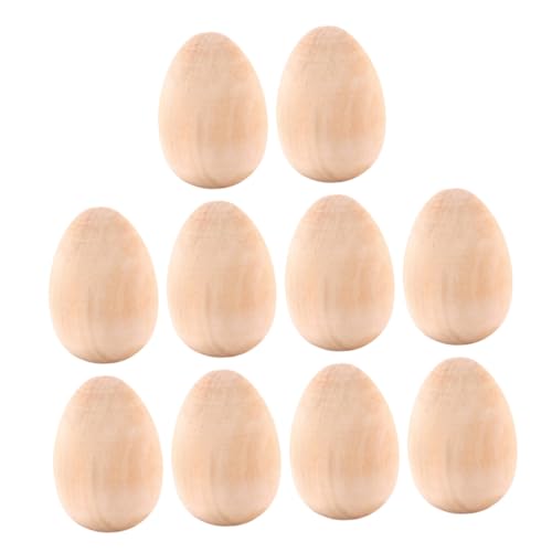 CLISPEED 10 Stück Teiliges Holz Ostereier zum Bemalen Robuste Holz-eiermodelle für Osterdeko DIY Graffiti Bastel-eier für Garten Tisch und Festliche Atmosphäre Kinderfreundlich und von CLISPEED