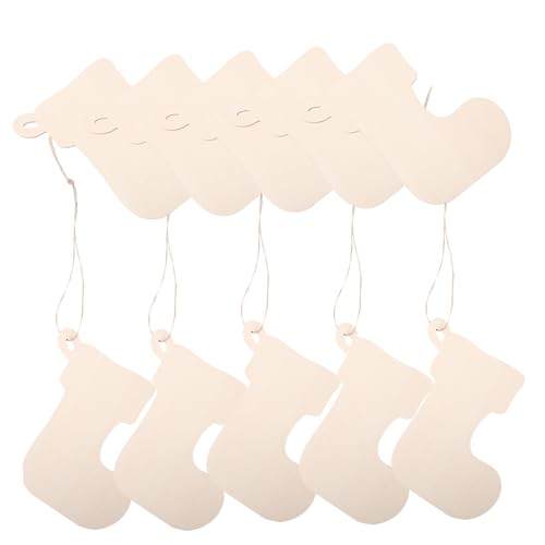 CLISPEED 10 Stück Teiliges Holzanhänger Weihnachten zum Bemalen Stabile DIY Holzscheiben für Christbaumschmuck Wand und Fensterdeko Einfach zu Gestalten Vielseitig für Weihnachtsdekoration von CLISPEED