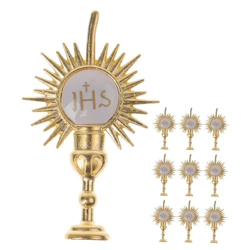 CLISPEED 10 Stück Teiliges Jhs Cake Topper Gold Kommunion Tortendeko Religiöse Party Deko für Taufe Shower mit Elegantem Kirchenmotiv Langlebig und CLISPEED 10 Stück Teiliges Jhs Cake Topper Gold Kommunion Tortendeko Religiöse Party Deko für Taufe Shower mit Elegantem Kirchenmotiv Langlebig und von CLISPEED