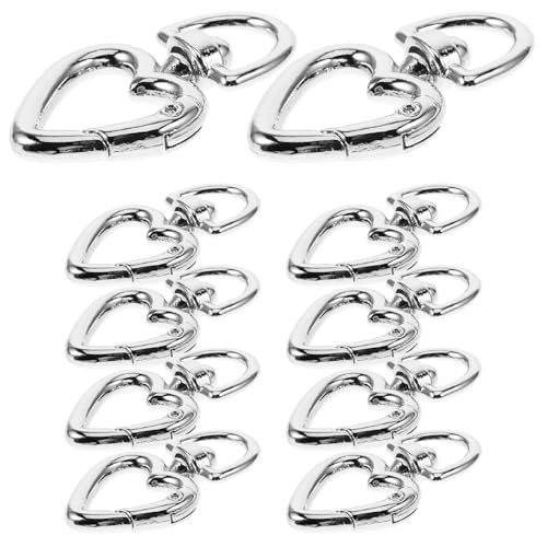 CLISPEED 10 Stück Teiliges Kleine Silberne Karabinerhaken Herzform Federbelastete Schnappverschlüsse aus Metall Langlebig Korrosionsbeständig für DIY Schmuck Taschen Schlüsselringe und CLISPEED 10 Stück Teiliges Kleine Silberne Karabinerhaken Herzform Federbelastete Schnappverschlüsse aus Metall Langlebig Korrosionsbeständig für DIY Schmuck Taschen Schlüsselringe und von CLISPEED