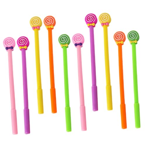 CLISPEED 10 Stück Teiliges Lollipop Gel Stifte Bunte Cartoon Kugelschreiber für Schüler Praktische Schreibwaren Komfortabler Griff Langlebig Geeignet von CLISPEED