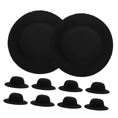 CLISPEED 10 Stück Teiliges Miniatur Strohhüte aus Eva Kleine Puppenhüte in Schwarz Realistische DIY Bastelaccessoires für Puppen Foto Requisiten und Dekorative Handwerksprojekte von CLISPEED