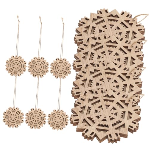 CLISPEED 10 Stück Teiliges Natürliche Holzscheiben Schneeflocken Ornament aus Unbehandeltem Holz für Weihnachtsdeko DIY Basteln und Partydekoration mit Langlebiger Handwerksqualität von CLISPEED