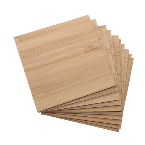 CLISPEED 10 Stück Teiliges Quadratische Bambus Scheiben Natürliche DIY Blanko Bambusstücke zum Bemalen Gravieren und Basteln Kindersicheres Material für Kreative Handwerksprojekte von CLISPEED