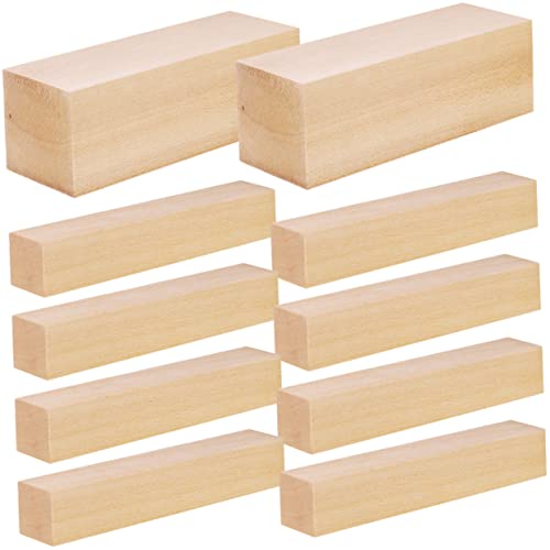 CLISPEED 10 Stück Teiliges Set Unbeschichteten Lindenholz Schnitzblöcken Blanko Holzblöcke zum Basteln Schnitzen und Gestalten für Kreative Projekte mit Freunden und Kindern von CLISPEED