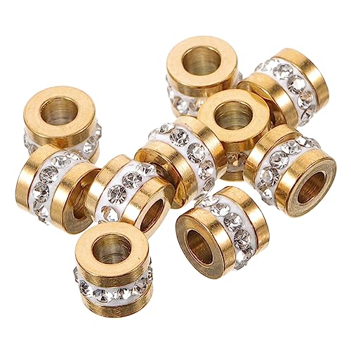 CLISPEED 10 Stück Teiliges Spacer Perlen mit Strass Langlebige Diy Schmuckperlen für Armbänder Robuste Metallperlen mit Glatten Kanten zum Basteln und Perlenweben CLISPEED 10 Stück Teiliges Spacer Perlen mit Strass Langlebige Diy Schmuckperlen für Armbänder Robuste Metallperlen mit Glatten Kanten zum Basteln und Perlenweben von CLISPEED