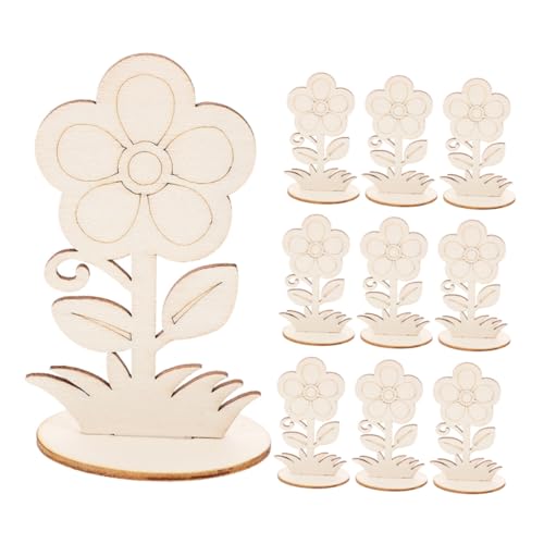 CLISPEED 10 Stück Teiliges Unbemalte Holzblumen zum Bemalen DIY holzrohlinge für Kreative Bastelarbeiten Glatte Oberfläche Sichere Holzblumen ornamente für Dekoration und Handwerksprojekte von CLISPEED