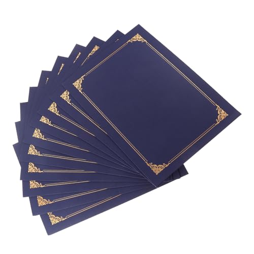 CLISPEED 10 Stück Teiliges Urkundenhüllen mit Goldfolienrand Kompakte Praktische Zertifikatmappen für Abschlusszeugnisse Auszeichnungen Diplome Schützend und Passend für Horizontale und von CLISPEED