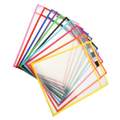 CLISPEED 10 Stück Teiliges Wiederverwendbare Transparente Trockenlösch Dokumentenhüllen Robuste PVC Folientaschen mit Hoher Abwischbar und Langlebig für Schüler und Professionelle CLISPEED 10 Stück Teiliges Wiederverwendbare Transparente Trockenlösch Dokumentenhüllen Robuste PVC Folientaschen mit Hoher Abwischbar und Langlebig für Schüler und Professionelle von CLISPEED
