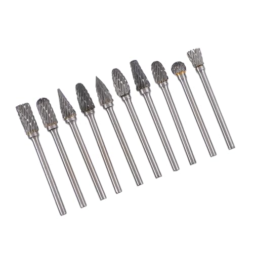 CLISPEED 10 Stück Teiliges Wolframkarbid Doppelschnitt Hartmetallfrässtift Langlebige Rotary Burr Bits für Metallentgratung Holzbearbeitung Gravur Polieren Kompatibel mit Vielseitigen CLISPEED 10 Stück Teiliges Wolframkarbid Doppelschnitt Hartmetallfrässtift Langlebige Rotary Burr Bits für Metallentgratung Holzbearbeitung Gravur Polieren Kompatibel mit Vielseitigen von CLISPEED