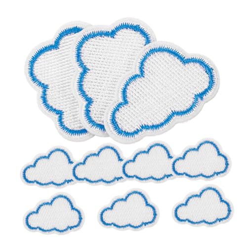 CLISPEED 10 Stück Teiliges Wolken Stickerei Bügelflicken Hautfreundliche Langlebige Aufnäher zum Reparieren und Dekorieren von Kleidung Pullovern Kissen und DIY Textilpatches von CLISPEED
