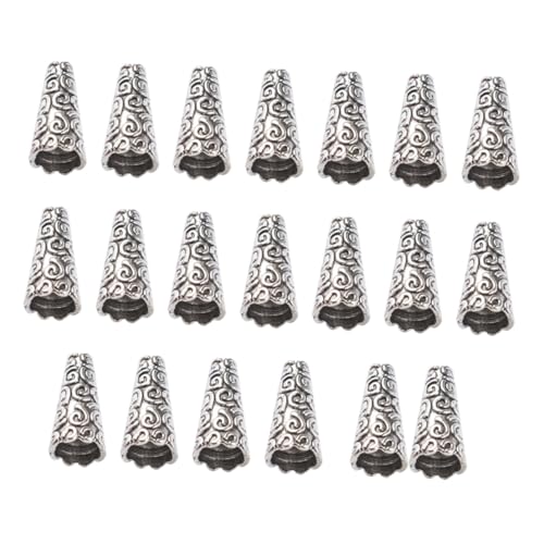 CLISPEED 100 Stück Antik Silber Zinklegierung Perlenkappen DIY Schmuckzubehör Langlebig Rostfrei Dekorativ für Individuelle Armbänder und Halsketten von CLISPEED