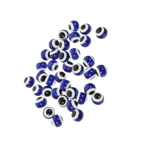 CLISPEED 100 Stück Blaue Runde Evil Eye Perlen Kunststoff für DIY Schmuckherstellung Ohrschmuck Bastelperlen Armband Perlen für Handgemachte Halsketten und Bastelprojekte von CLISPEED