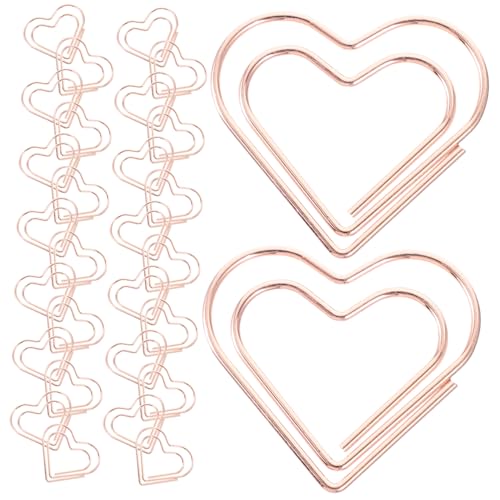 CLISPEED 100 Stück Büroklammern Herzmotiv Rosegold Kleine Metall Büroklammern für Dokumente Memo Karten Notizen Bürobedarf Schreibwaren Organizer CLISPEED 100 Stück Büroklammern Herzmotiv Rosegold Kleine Metall Büroklammern für Dokumente Memo Karten Notizen Bürobedarf Schreibwaren Organizer von CLISPEED