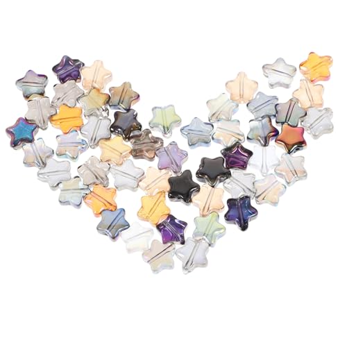 CLISPEED 100 Stück Bunte Glasperlen Sterne Abstand DIY Schmuckherstellung Bastelperlen Armbänder Halsketten Anhänger Bastelzubehör für Kreative Schmuckstücke von CLISPEED