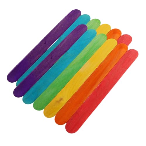 CLISPEED 100 Stück Dicke Holzstäbchen Eisstiele Bunte Bastelstäbchen für DIY Modellbau und Erwachsene Bastelmaterial Holzspatel für Kunst und Handwerk CLISPEED 100 Stück Dicke Holzstäbchen Eisstiele Bunte Bastelstäbchen für DIY Modellbau und Erwachsene Bastelmaterial Holzspatel für Kunst und Handwerk von CLISPEED